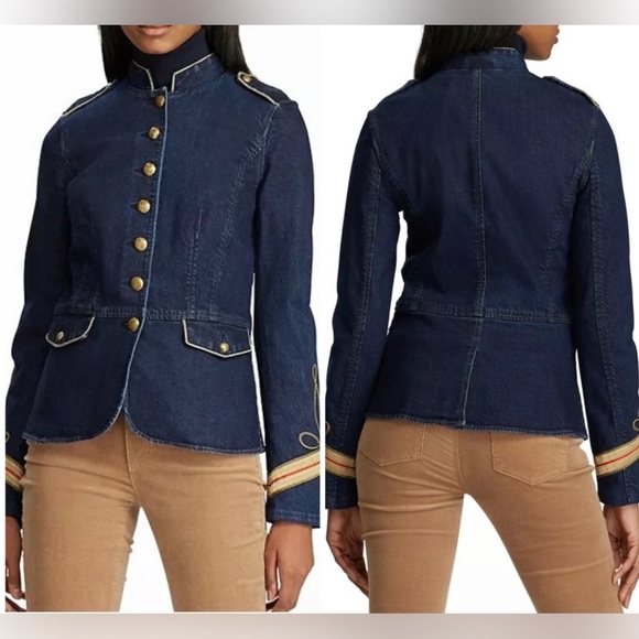 Lauren Ralph Lauren Jackets & Blazers - Lauren Ralph Lauren Womens Size 4 Denim Military jacket NEW 🔥